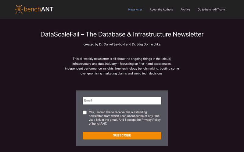 Bench Ant newsletter preview