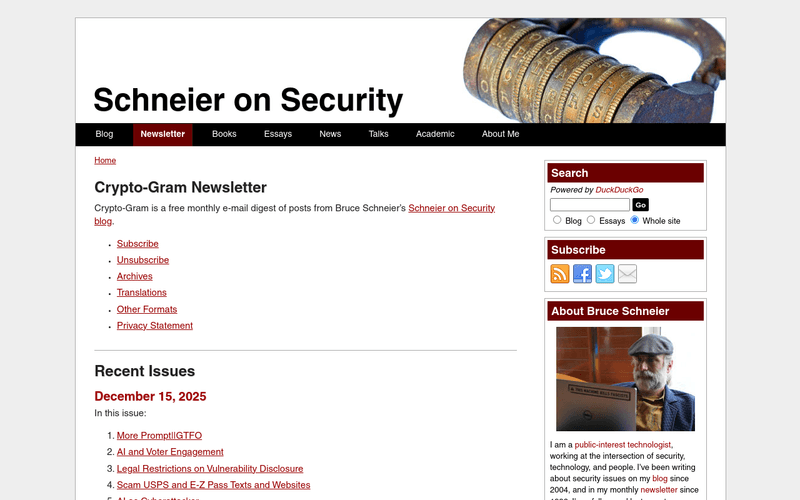 Crypto-Gram newsletter preview