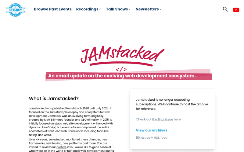 JAMstacked newsletter preview