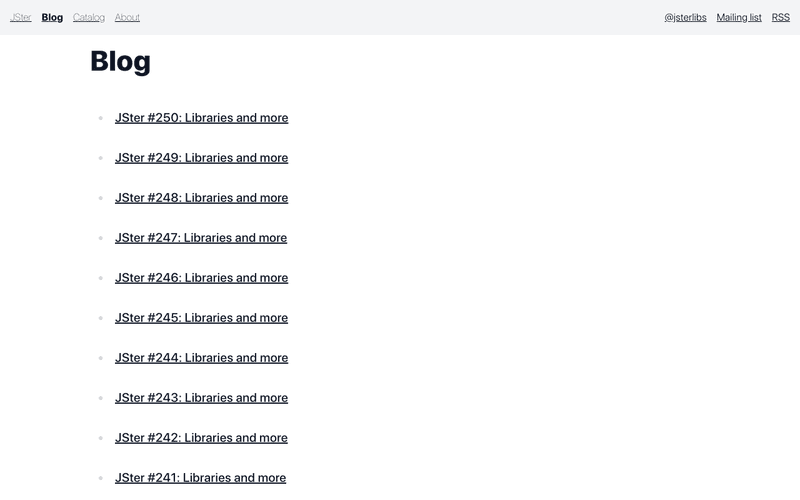 JSter newsletter preview