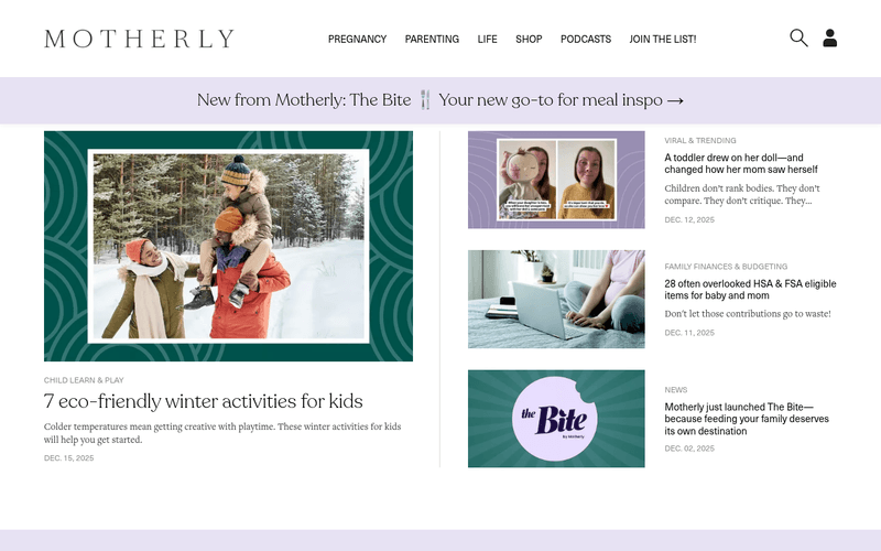 Motherly newsletter preview