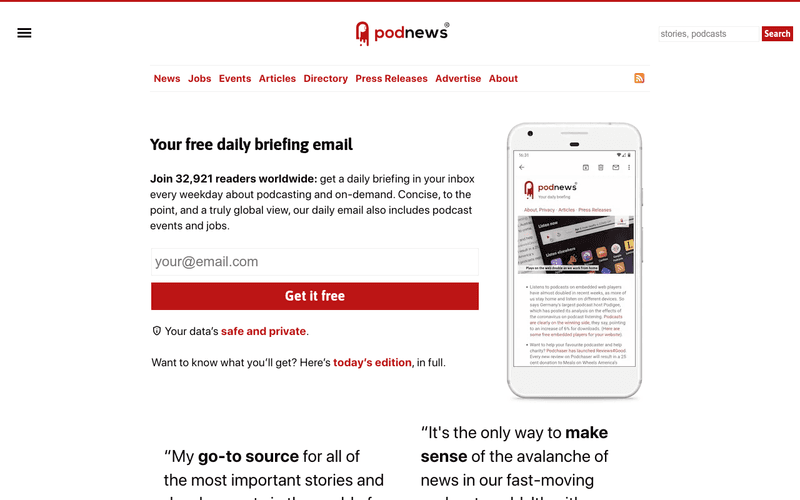 Podnews newsletter preview
