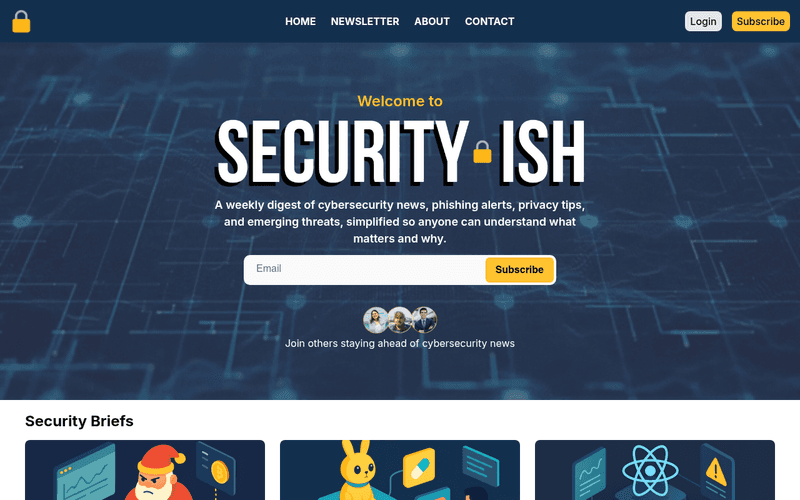 Securityish newsletter preview