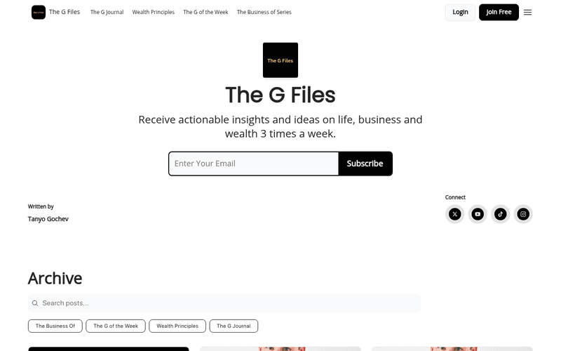 The G Files newsletter preview
