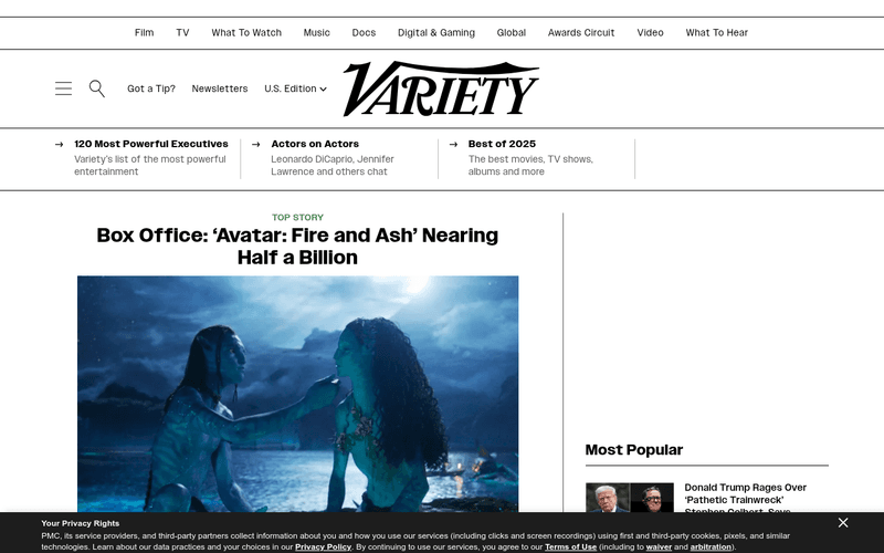 Variety newsletter preview