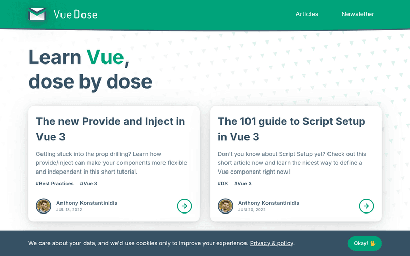 VueDose newsletter preview