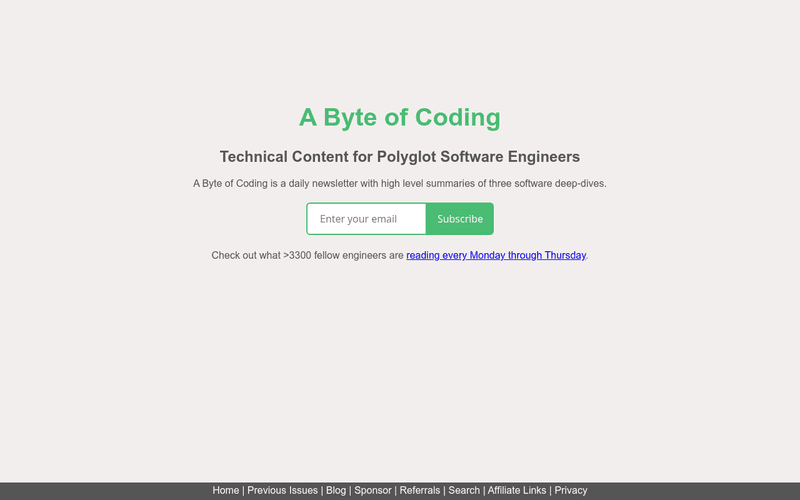 A Byte of Coding newsletter preview