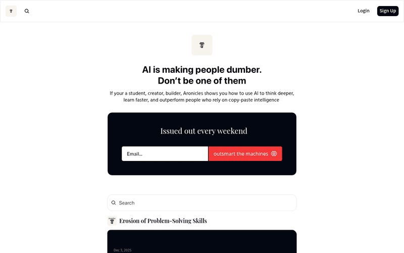 Aronicles newsletter preview