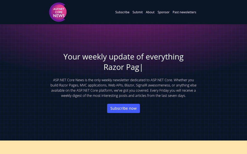 ASP.NET Core News newsletter preview