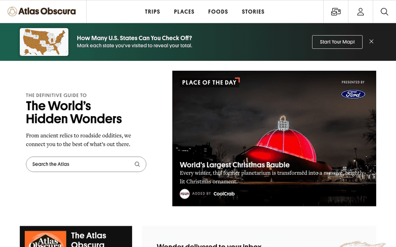 Atlas Obscura newsletter preview