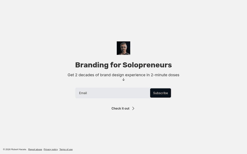 Branding for Solopreneurs newsletter preview