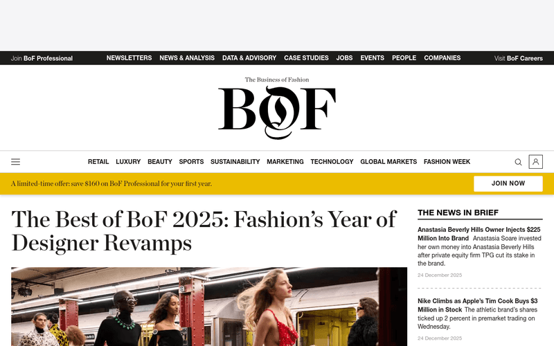 The Business of Fashion newsletter preview