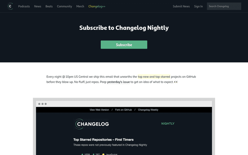 Changelog Nightly