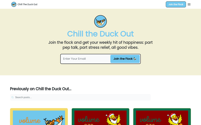 Chill the Duck Out newsletter preview
