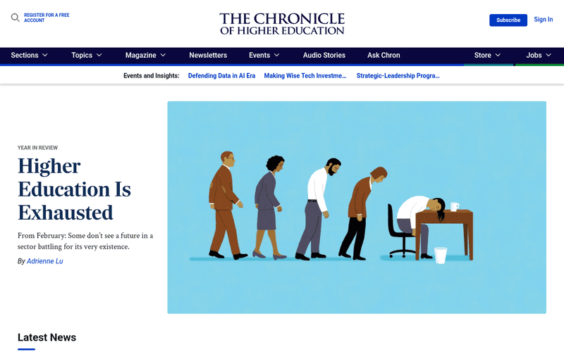 The Chronicle of Higher Education newsletter preview