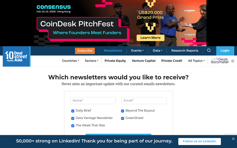 Deal Streat Asia newsletter preview