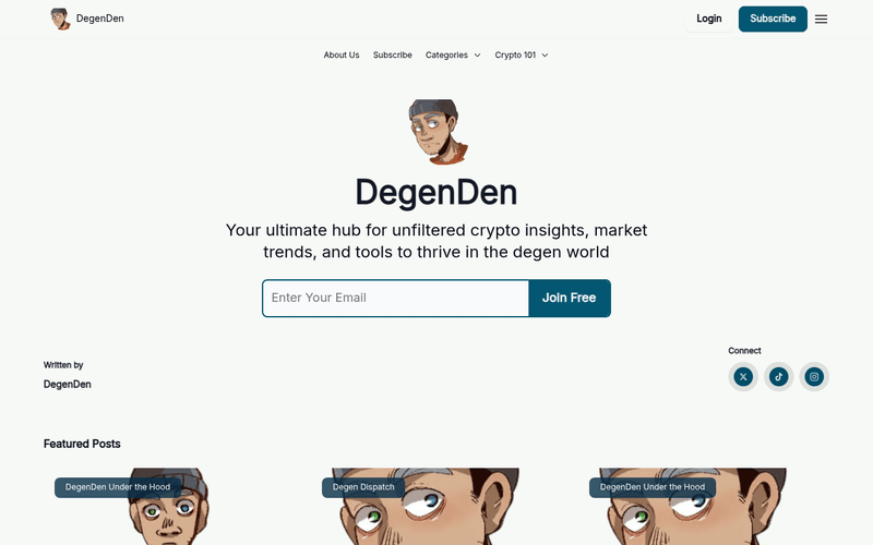 DegenDen newsletter preview