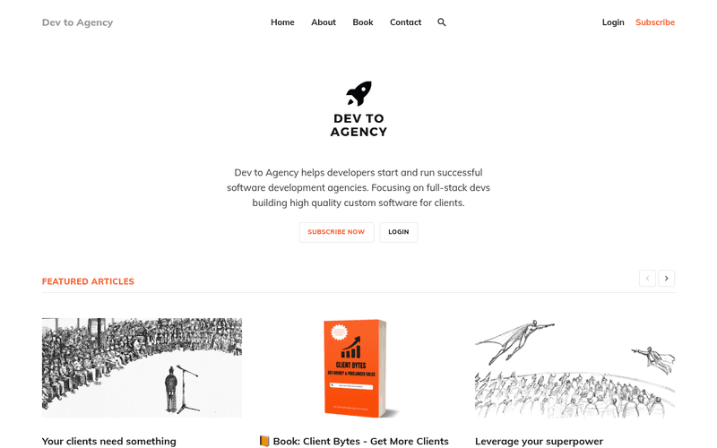 Dev to Agency newsletter preview