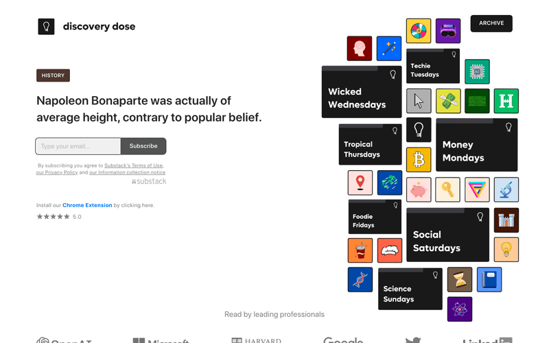 Discovery Dose newsletter preview
