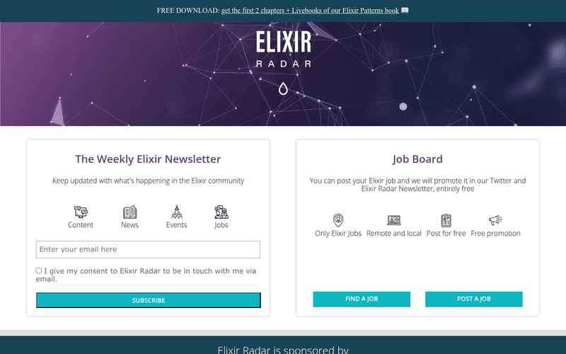 Elixir Radar newsletter preview
