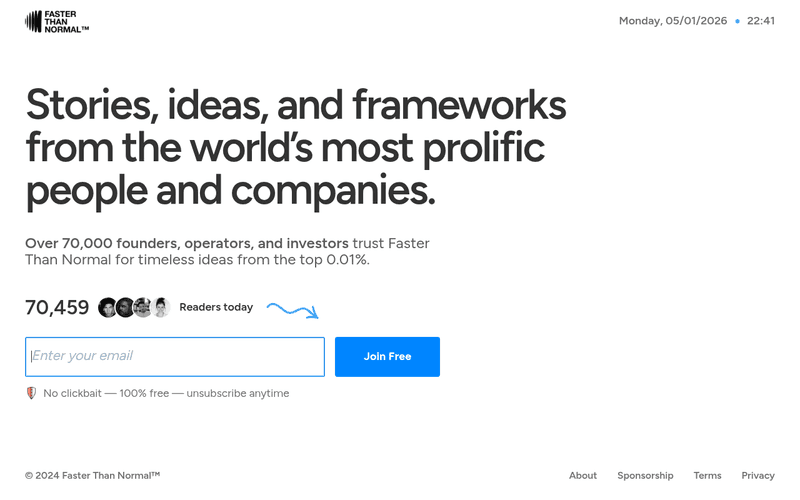 Faster Than Normal newsletter preview