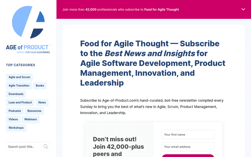 Food for Agile Thought newsletter preview