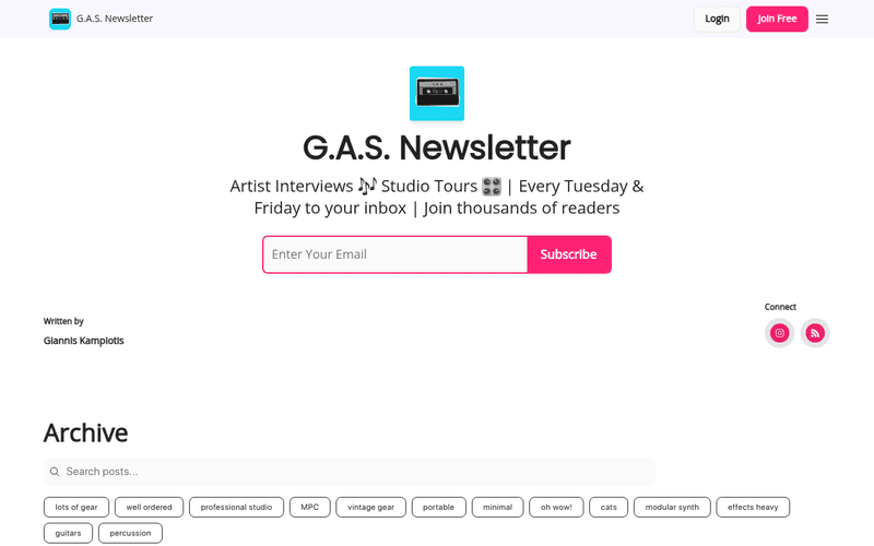 G.A.S. Newsletter newsletter preview