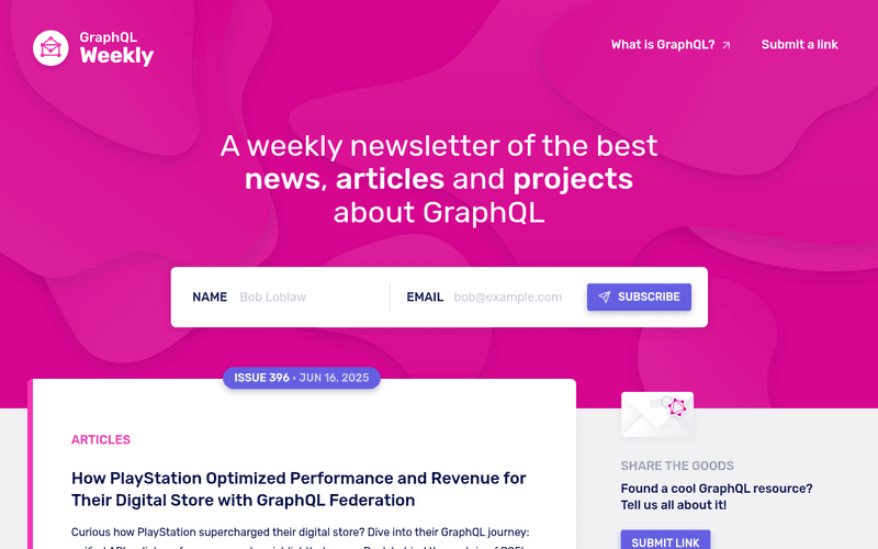 GraphQL Weekly newsletter preview