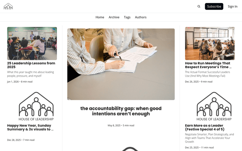 House of Leadership newsletter preview