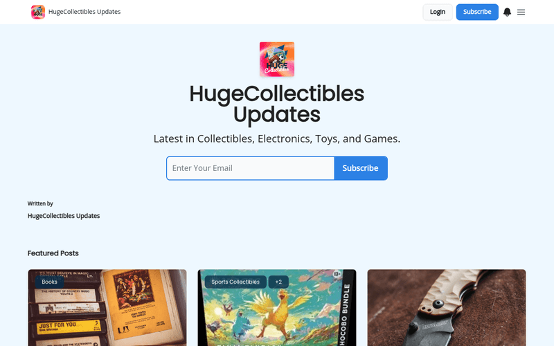 Huge Collectibles newsletter preview