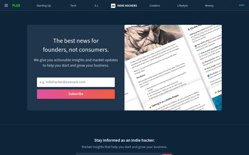 Indie Hackers Newsletter newsletter preview