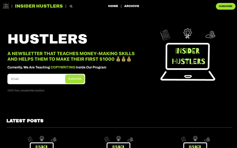 Insider Hustlers newsletter preview
