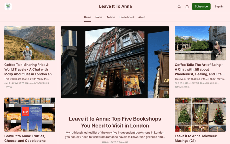 Leave it to Anna newsletter preview