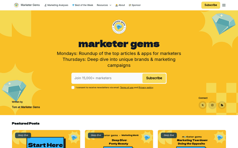Marketer Gems newsletter preview