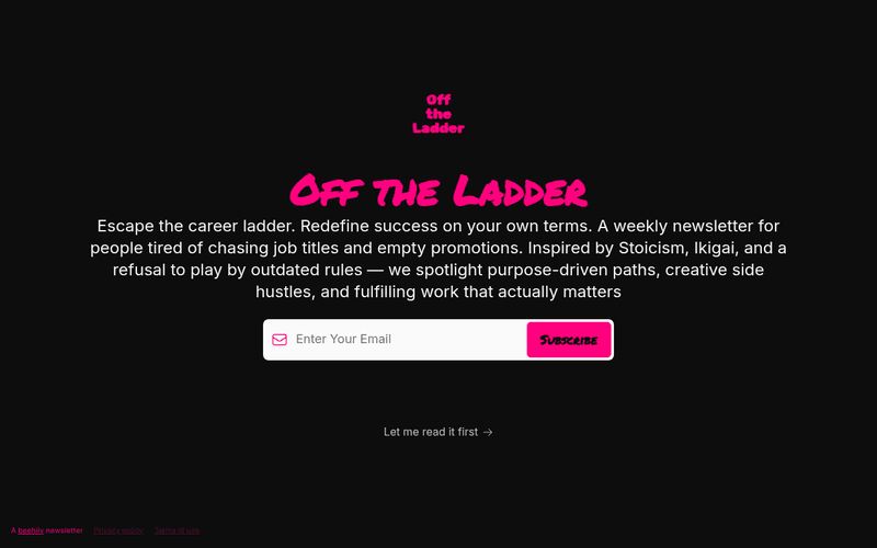 Off the Ladder newsletter preview