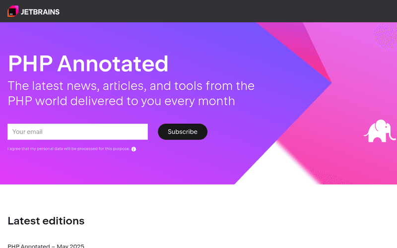 PHP Annotated Monthly newsletter preview