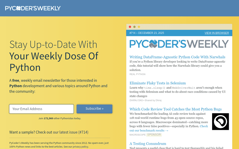 PyCoder's Weekly newsletter preview