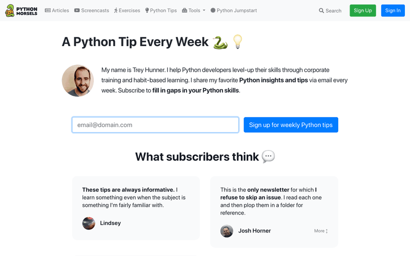 Python Morsels Newsletter