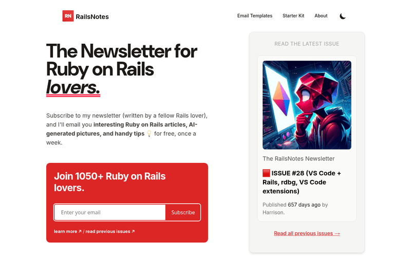 RailsNotes Newsletter newsletter preview