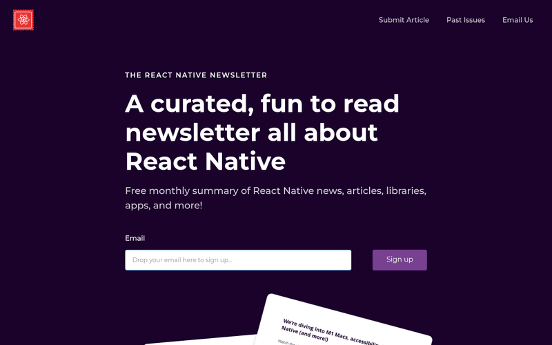React Native Newsletter newsletter preview
