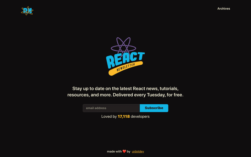 React Newsletter newsletter preview
