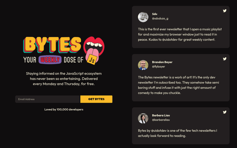 Responsive Design Weekly newsletter preview