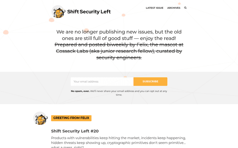 Shift Security Left newsletter preview