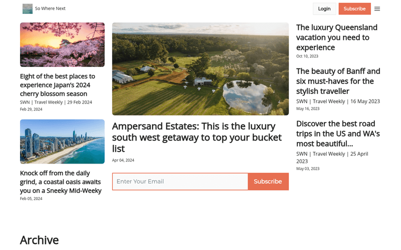 So Where Next newsletter preview