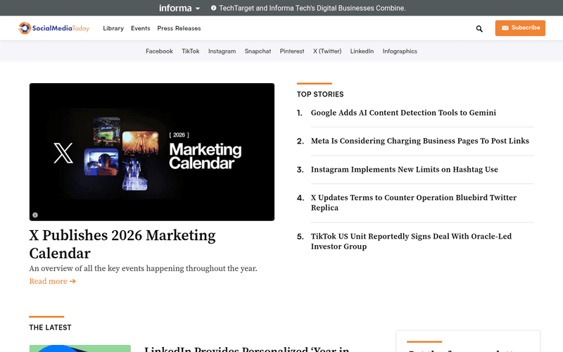 Social Media Today newsletter preview