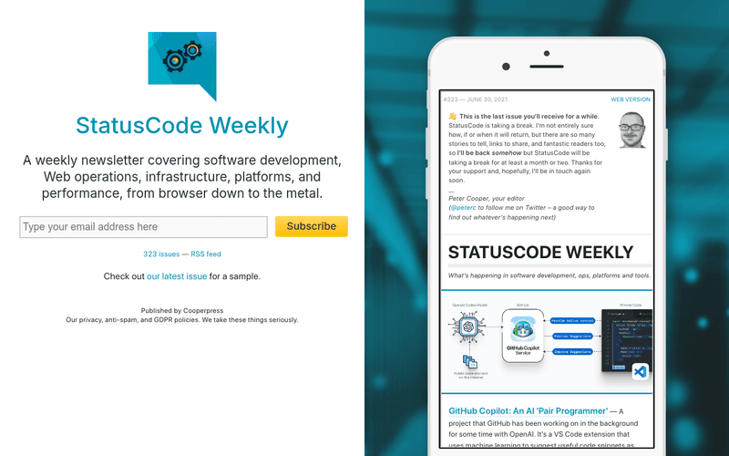 StatusCode Weekly newsletter preview
