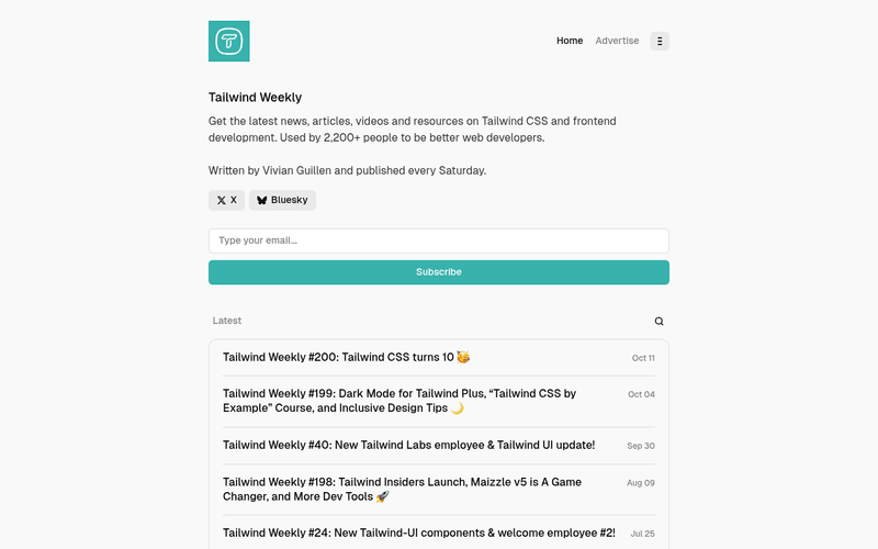 Tailwind Weekly newsletter preview
