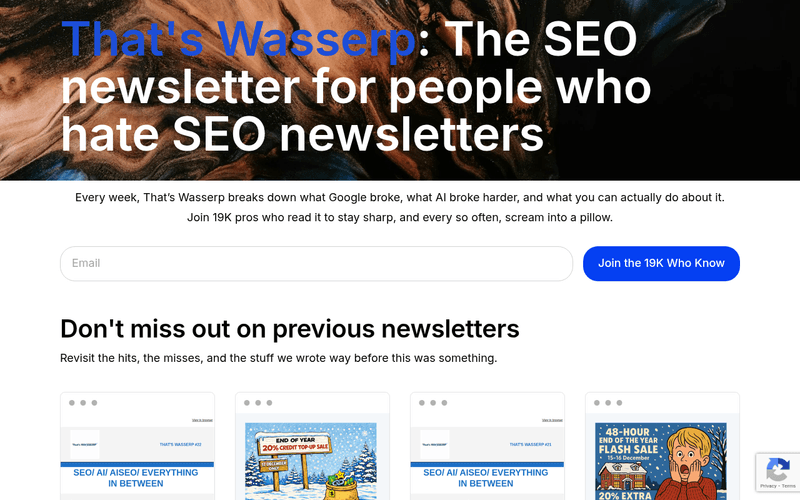 That's Wasserp newsletter preview