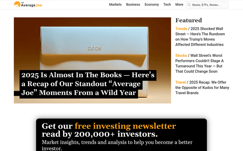 The Average Joe newsletter preview