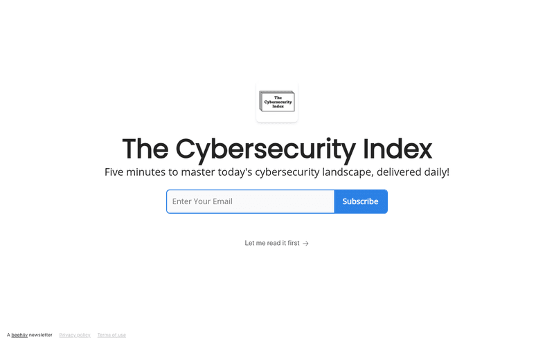 The Cybersecurity Index newsletter preview